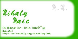 mihaly maic business card